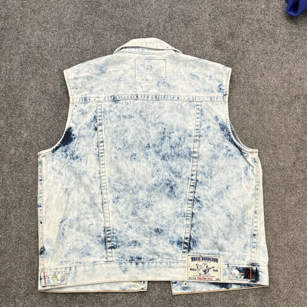 True Religion Acid Wash Denim Vest